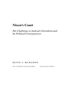Nixon's Court (Instant Digital Access Code Only) 9780226561196