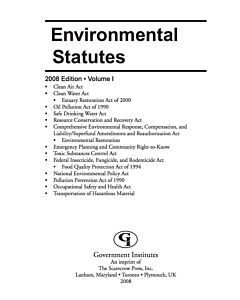 Environmental Statutes (Instant Digital Access Code Only) 9780865871953