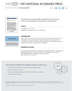 The Science of Implicit Bias: Implications for Law and Policy (Instant Digital Access Code Only) 9780309677646