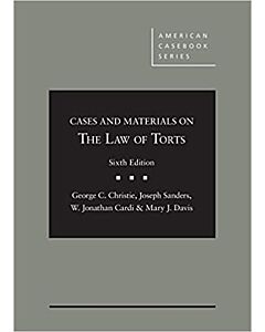 Cases and Materials on the Law of Torts (American Casebook Series) (Instant Digital Access Code Only) 9781684673094