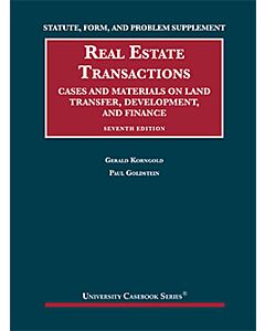 Supplement to Real Estate Transactions, Cases & Materials on Land Transfer, Development & Finance 9781642423051