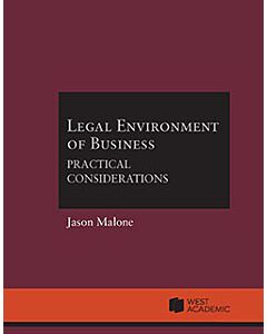 Legal Environment of Business: Practical Considerations 9781683289173