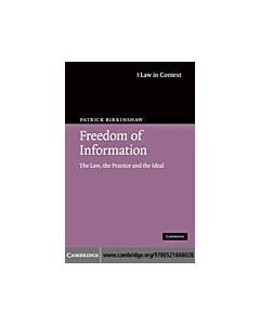 Freedom of Information (Instant Digital Access Code Only) 9780521888028