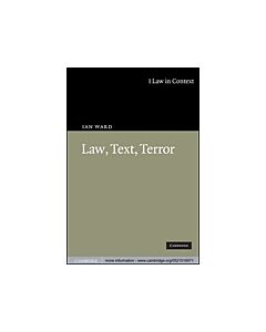 Law, Text, Terror (Instant Digital Access Code Only) 9780521519571