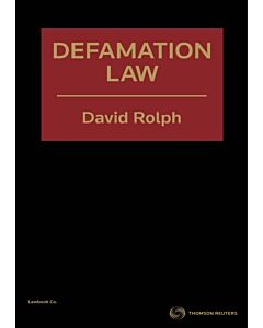 Defamation Law (Instant Digital Access Code Only) 9780455228570