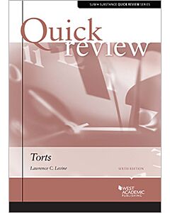 Sum & Substance Quick Review: Torts 9781647083557