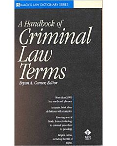 Black's Handbook of Criminal Law Terms 9780314243225