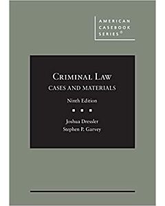 Cases and Materials on Criminal Law (American Casebook Series) (Instant Digital Access Code Only) 9781636596587