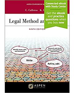 Legal Method and Writing (w/ Connected eBook with Study Center) 9781543849516