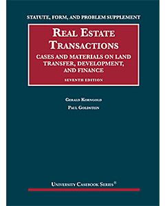 Supplement to Real Estate Transactions, Cases & Materials on Land Transfer, Development & Finance 9781642423051