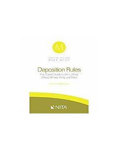 Deposition Rules (NITA) 9781601564962