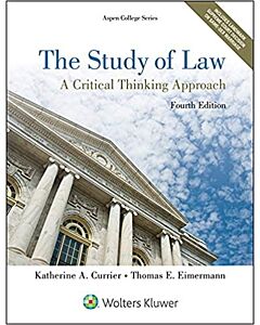 The Study of Law: A Critical Thinking Approach (Used) 9781454896265