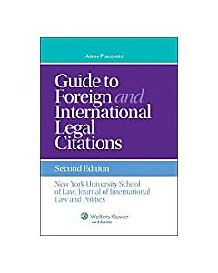 Guide To Foreign and International Legal Citations 9780735579798