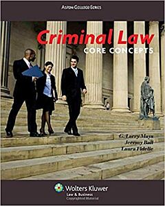 Criminal Law: Core Concepts 9781454841272